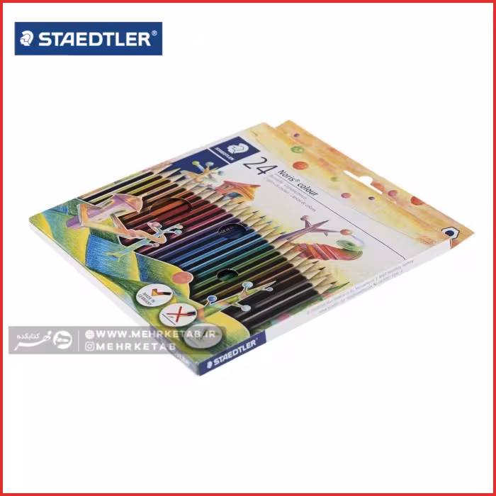 مداد رنگی 24 رنگ استدلر وپکس نشکن سری نوریس Noris Staedtler wopex-24 color  Pencils