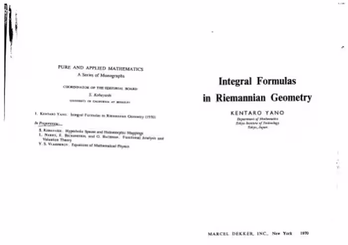 خرید و دانلود نسخه کامل کتاب Integral Formulas in Riemannian Geometry