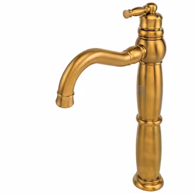 شیر روشویی پایه بلند قهرمان مدل آنتیک طلایی مات