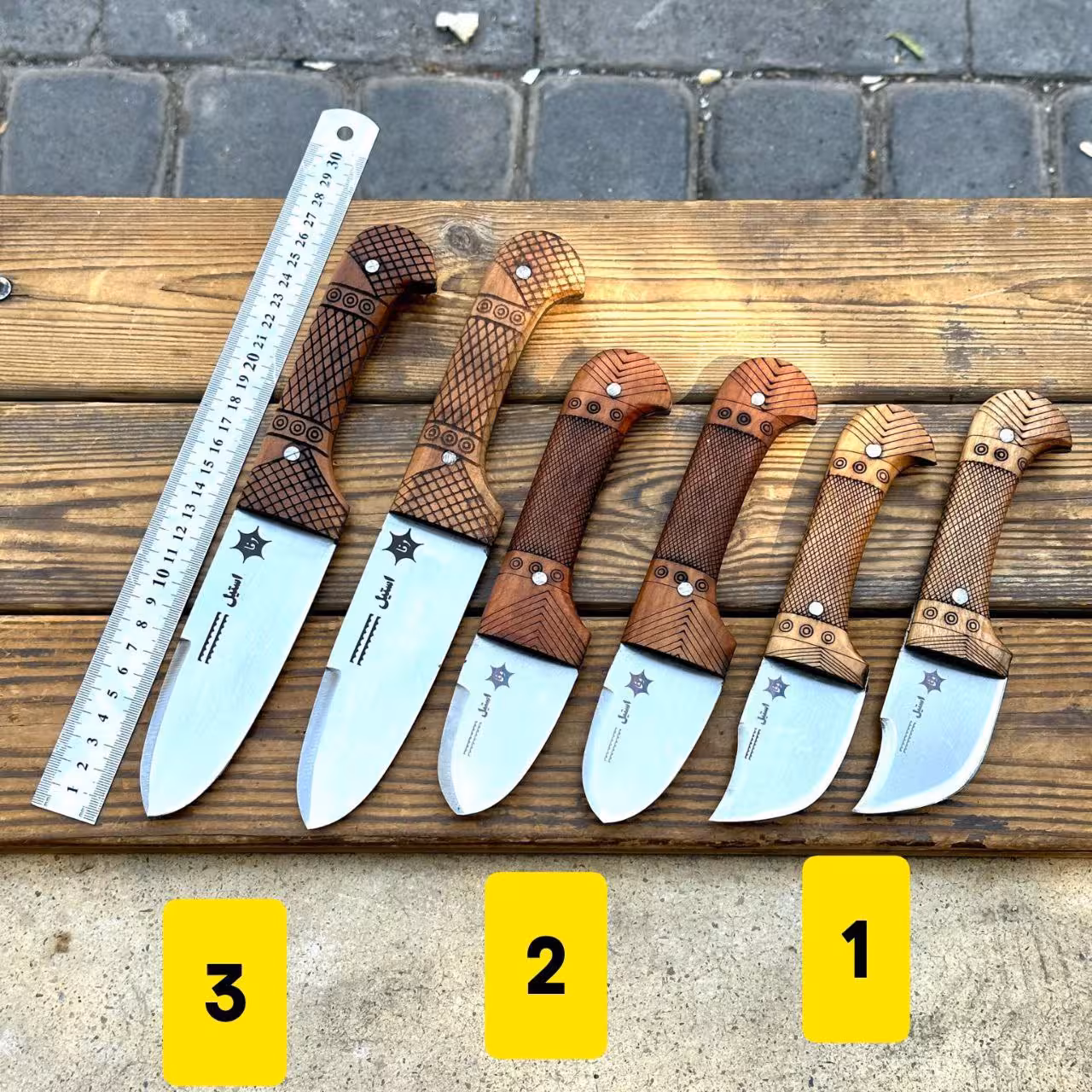 چاقو وفا سرویس 3 تایی استیل ضد زنگ ساخت زنجان اصل