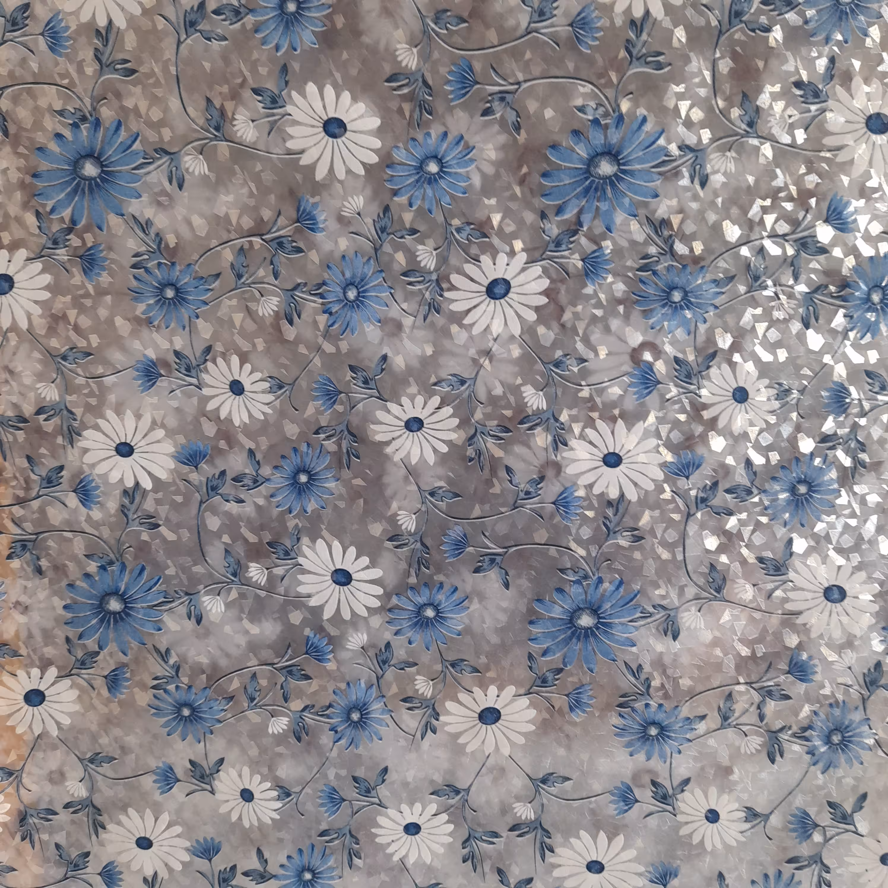 سفره  متری شیشه ای گلدار آبی اصفهان        ارسال رایگان