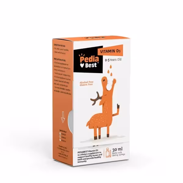قطره خوراکی ویتامین د3 پدیابست حجم 30 میلی لیتر