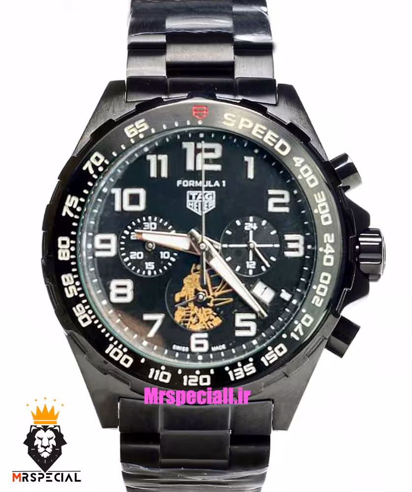 ساعت تگ هویر مدل فرمول 1 بند استیل مشکی کرنوگراف صفحه مشکی TAG HEUER Formula 1 021251