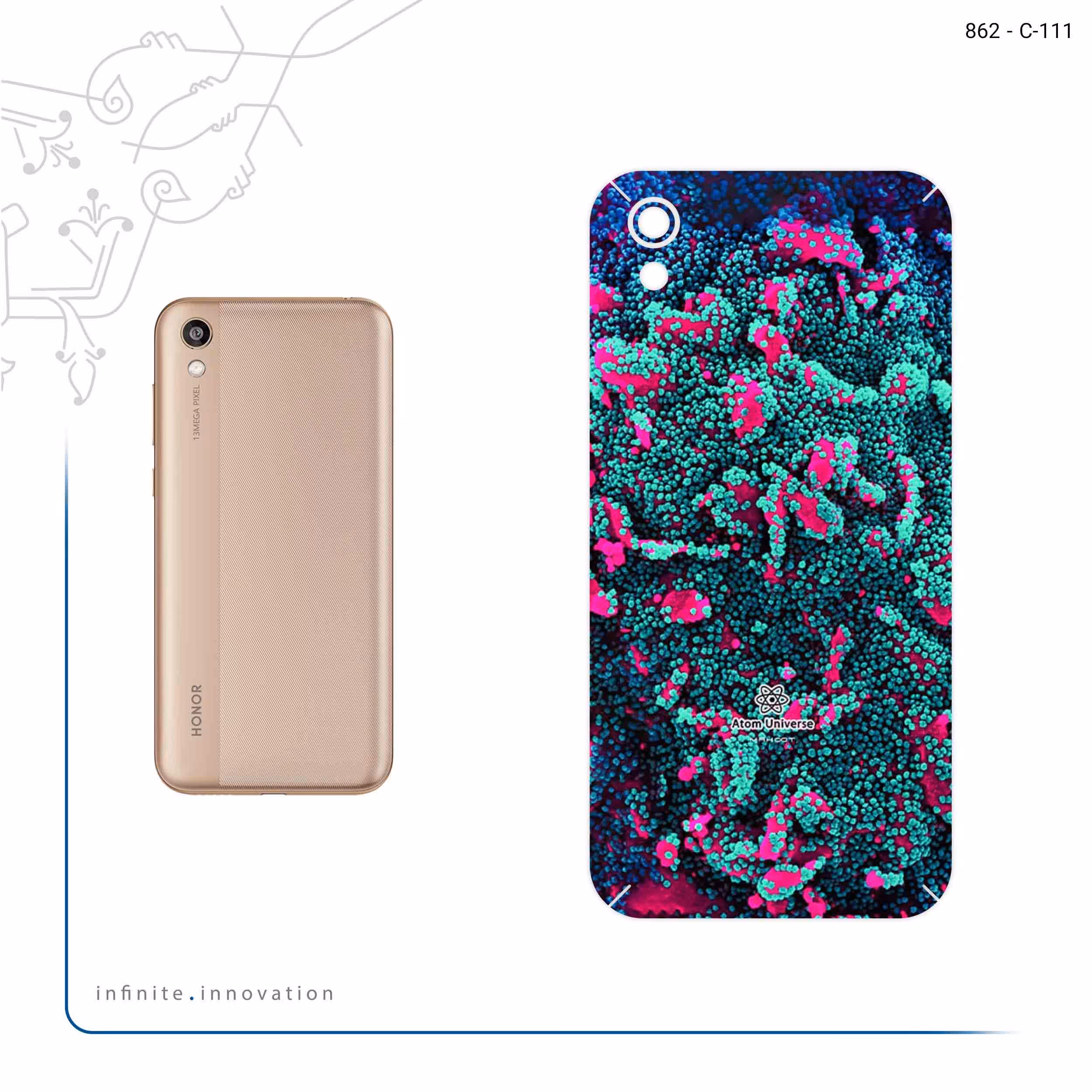 برچسب پوششی ماهوت مدل Atom Universe 8 مناسب برای گوشی موبایل آنر 8S