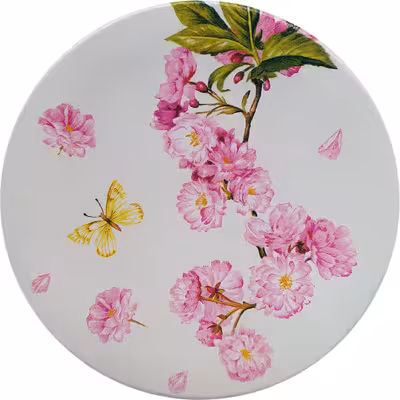 بشقاب دیوارکوب سفالی مدل شکوفه بهاری مجموعه 4 عددی