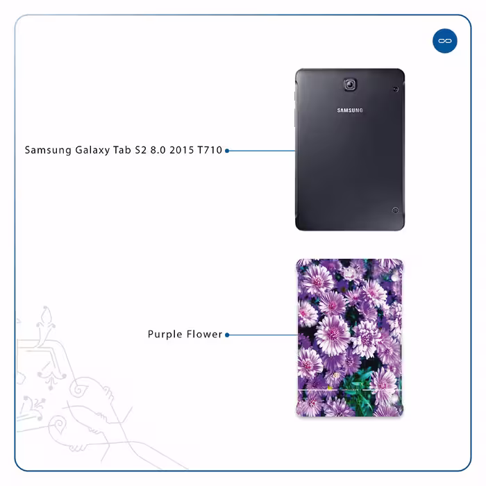 برچسب پوششی ماهوت مدل Purple-Flower مناسب برای تبلت سامسونگ Galaxy Tab S2 8.0 2015 T710