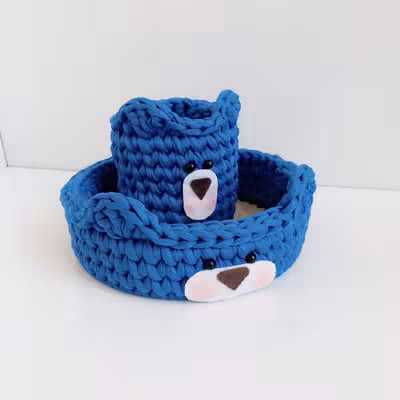 سبد بافتنی کد organizer-01 مجموعه 2 عددی