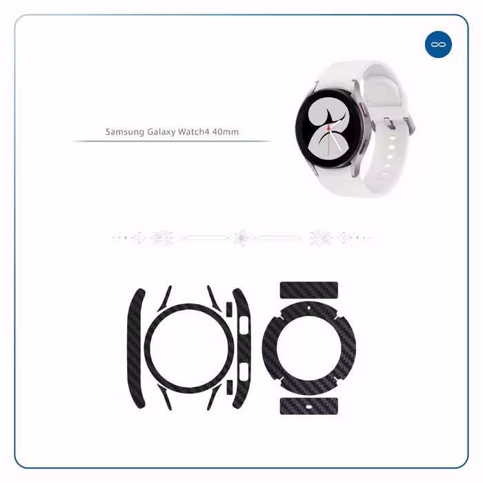 برچسب ماهوت طرح Carbon Fiber مناسب برای ساعت هوشمند سامسونگ Watch4 40mm