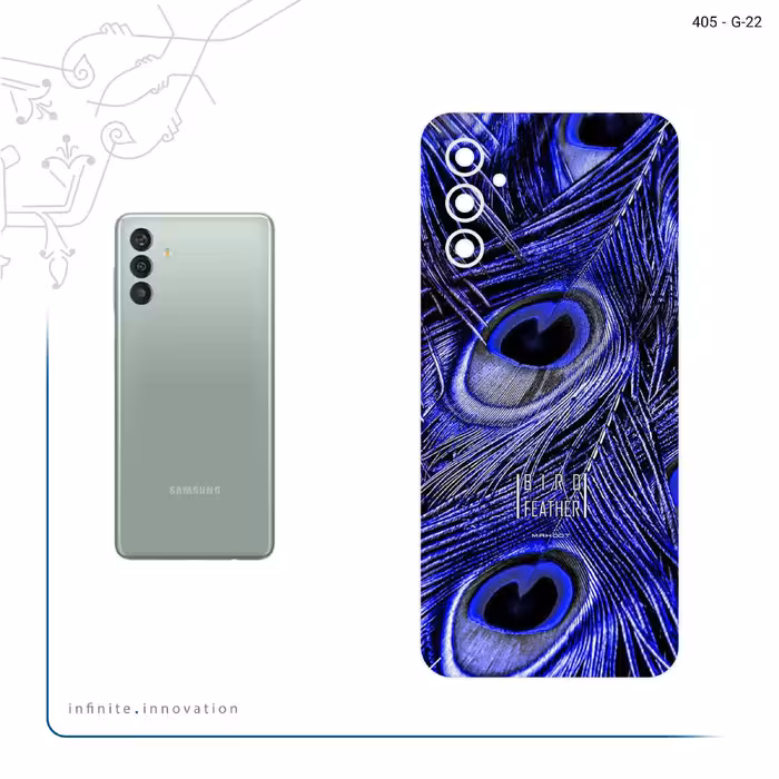 برچسب پوششی ماهوت مدل Purple Feather مناسب برای گوشی موبایل سامسونگ Galaxy M13 (India)