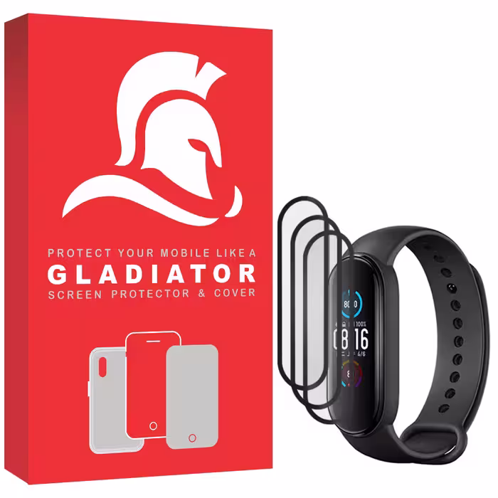 محافظ صفحه نمایش گلادیاتور مدل GWP3000 مناسب برای ساعت هوشمند شیائومی Mi Band 5 بسته سه عددی