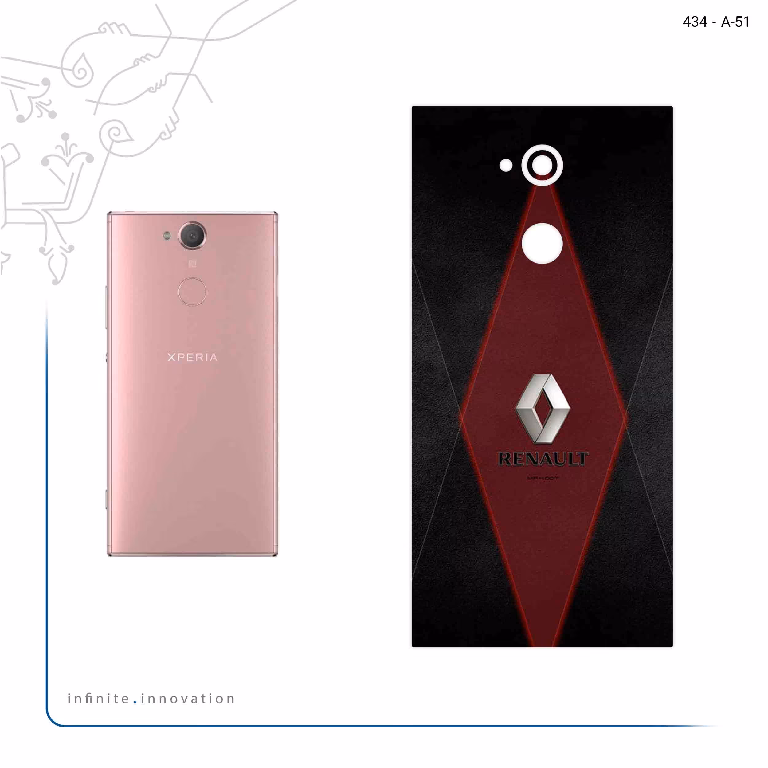 برچسب پوششی ماهوت مدل Renault مناسب برای گوشی موبایل سونی Xperia XA2 Ultra