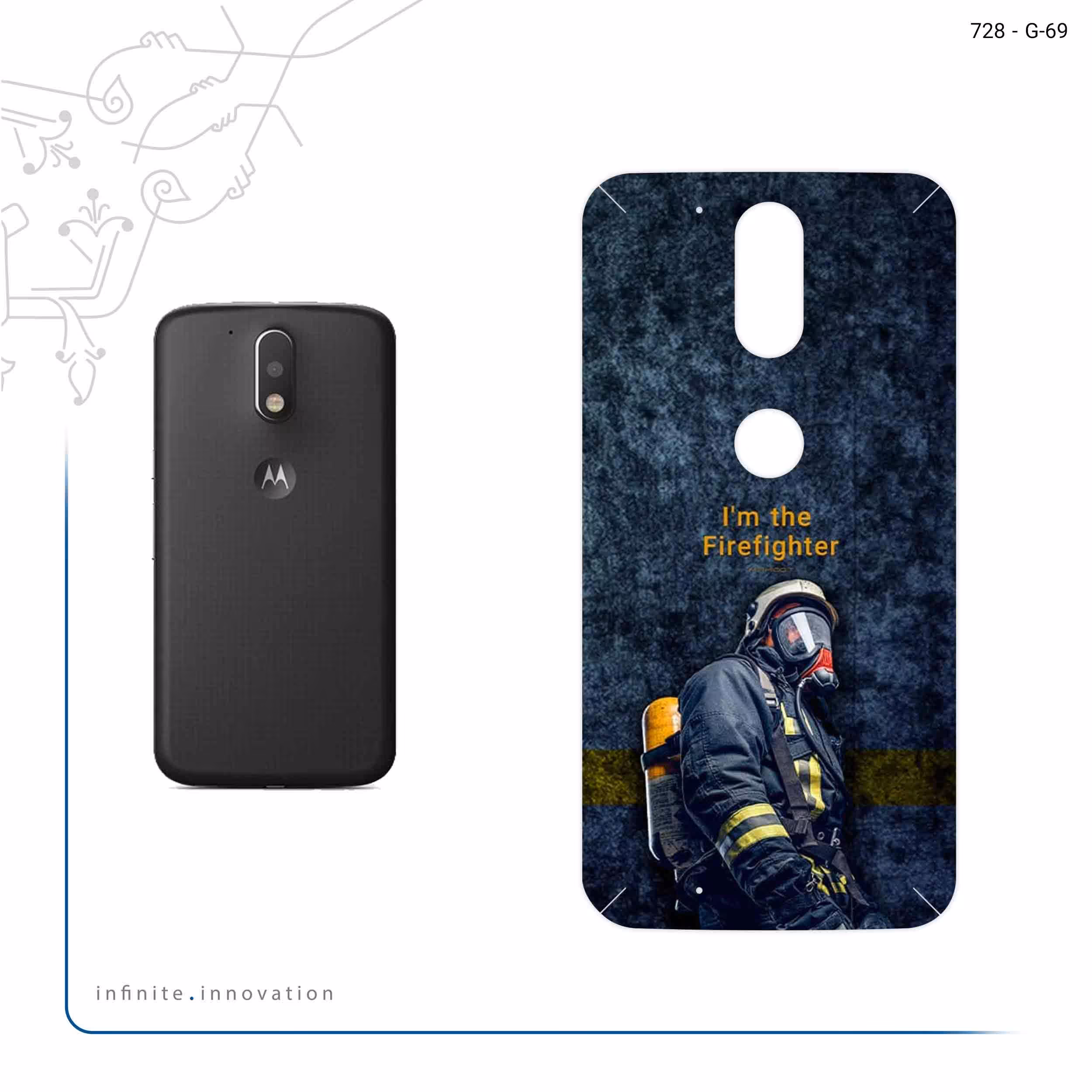 برچسب پوششی ماهوت مدل Firefighter مناسب برای گوشی موبایل موتورولا Moto G4