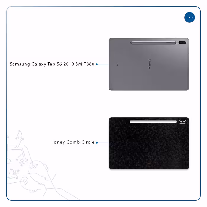 برچسب پوششی ماهوت مدل Honey-Comb-Circle مناسب برای تبلت سامسونگ Galaxy Tab S6 2019 SM-T860
