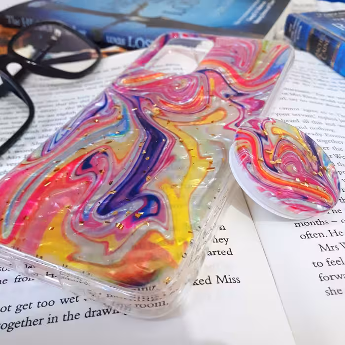 کاور طرح Shiny کد S8521 مناسب برای گوشی موبایل شیائومی Redmi 10 به همراه پایه نگهدارنده