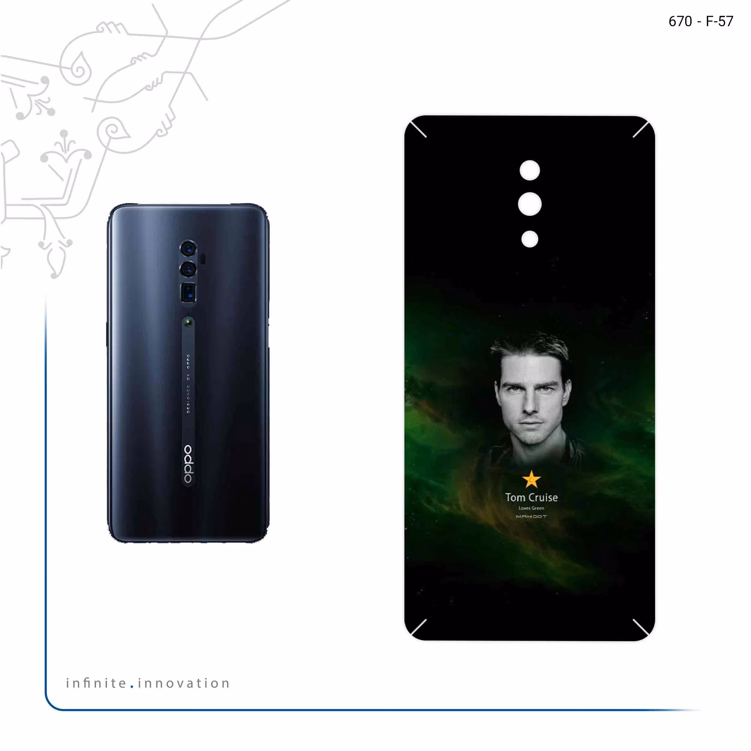 برچسب پوششی ماهوت مدل Tom Cruise مناسب برای گوشی موبایل اپو RENO 10X