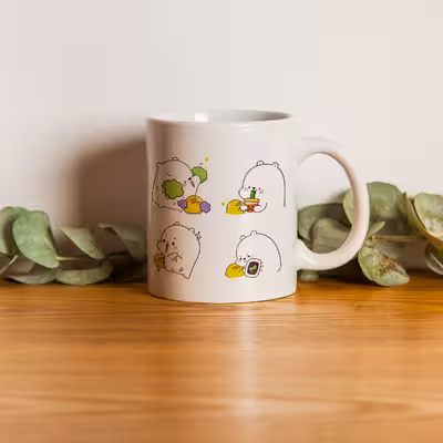 ماگ مدل خرس و جوجه کوچولوی بازیگوش