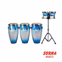 تومبا سه تايي با بانگو و پايه مدل Elite Fiberglass Congas