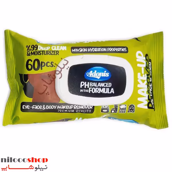 دستمال مرطوب آدونیس بسته 60 عددی