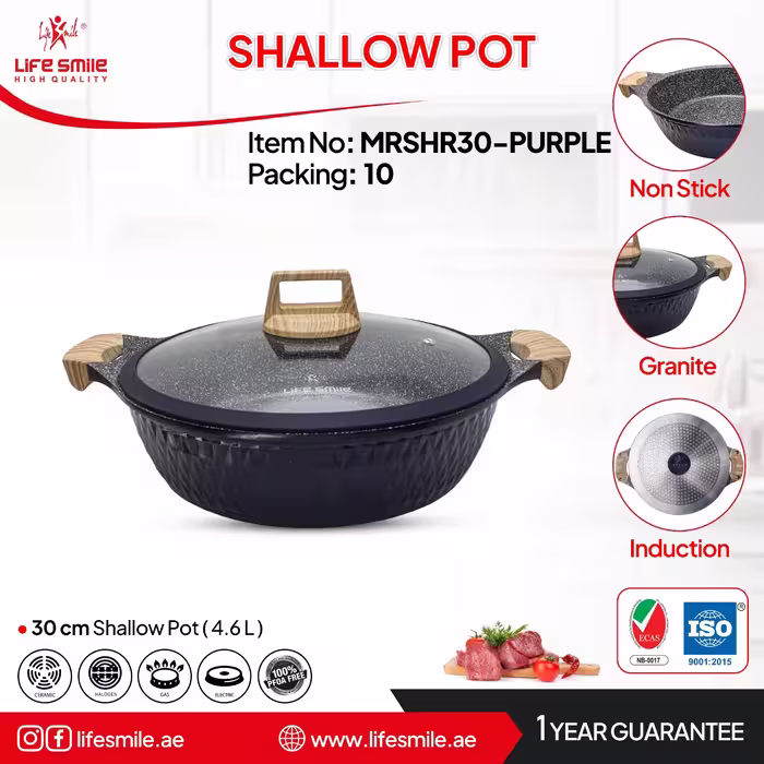 ماهیتابه لایف اسمایل مدل MRSHR30-PURPLE سایز 30