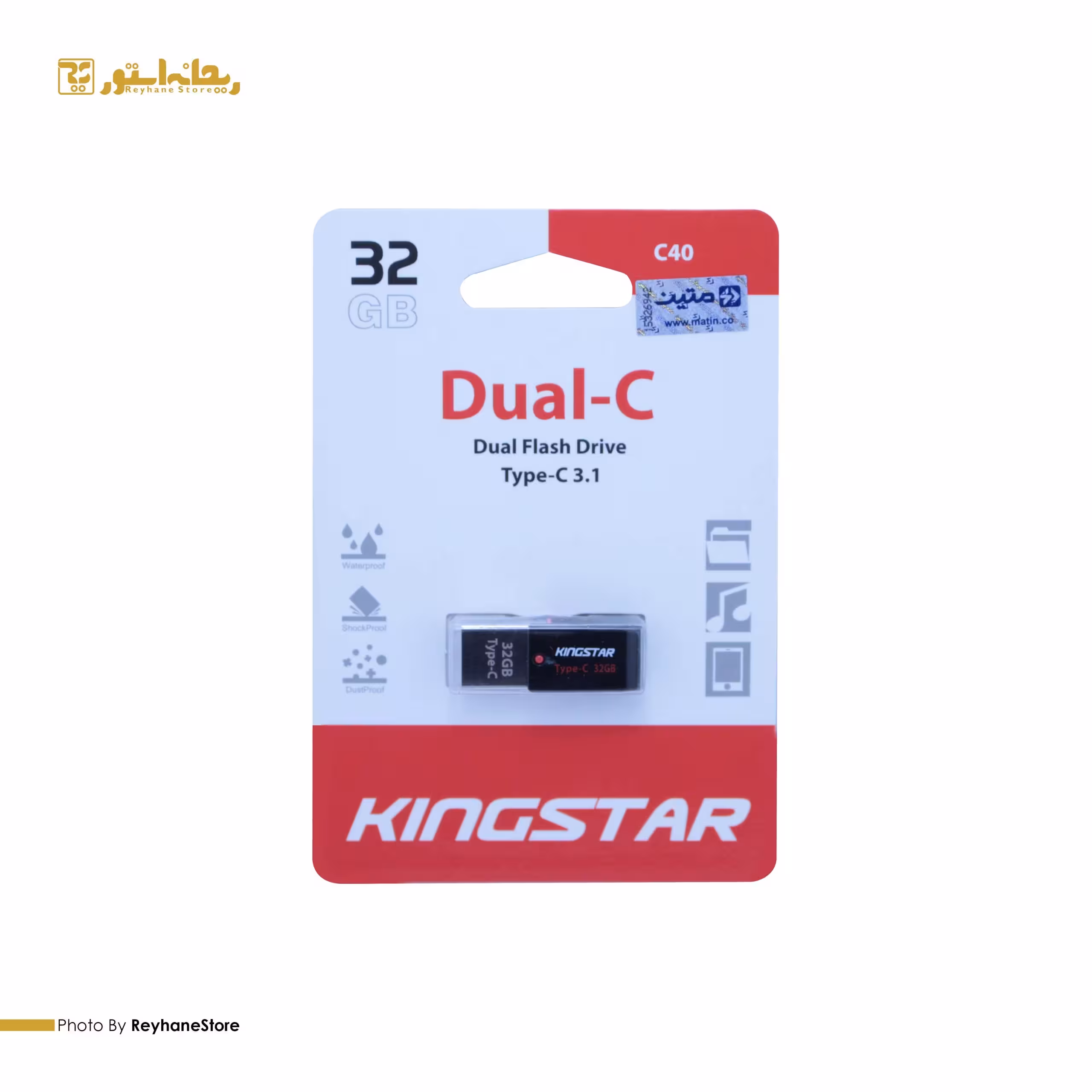فلش مموری کینگ استار Dual-C C40 ظرفیت 32 گیگابایت