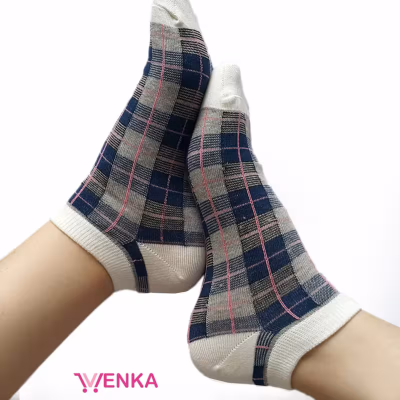 جوراب مچی چهارخونه کد 06354