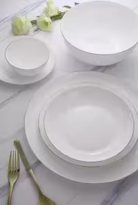 سرویس اوپال 26 پارچه گلدن اوپال طرح دیوالی گرد لب طلا