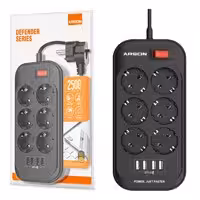 چند راهی 6 خروجی و 4 پورت USB2.0 متری Arson AN-64