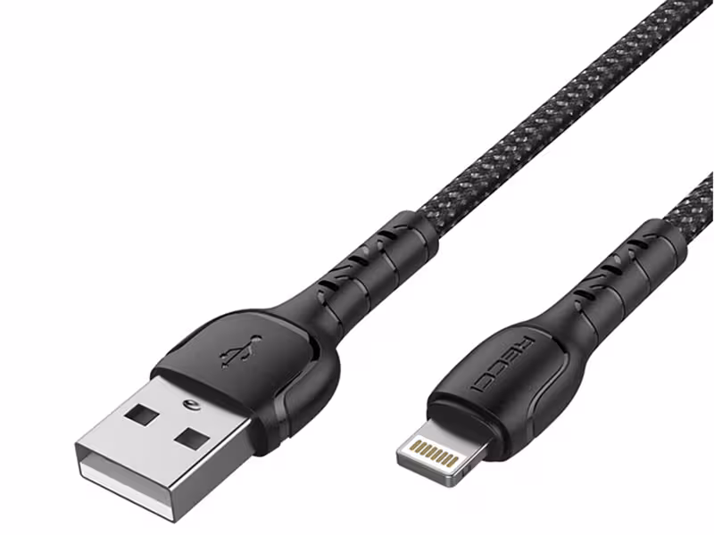 کابل لایتنینگ فست شارژ رسی Recci RTC-N16L 1M Lightning Cable