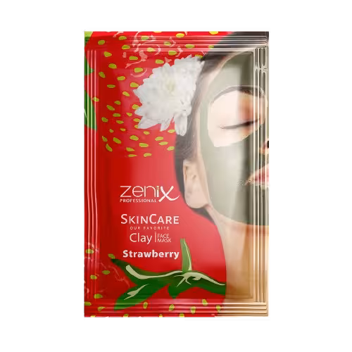 ماسک شاداب کننده خاک رس و توت فرنگی زنیکس Zenix ساشه ای
