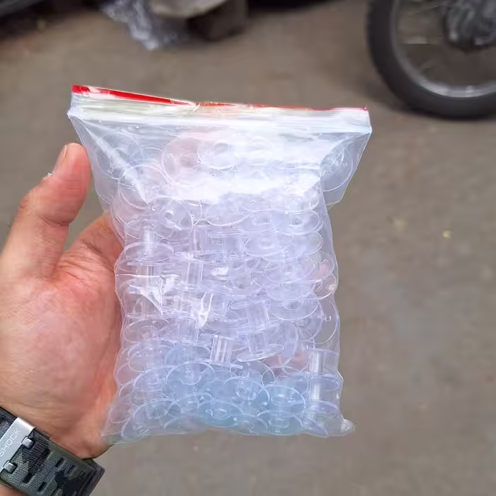 ماسوره پلاستیکی(شیشه ای)چرخ ژانومه بسته 100 عددی