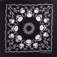 دستمال سر مشکی اسکلت دار (باندانا نخی اسپرت)