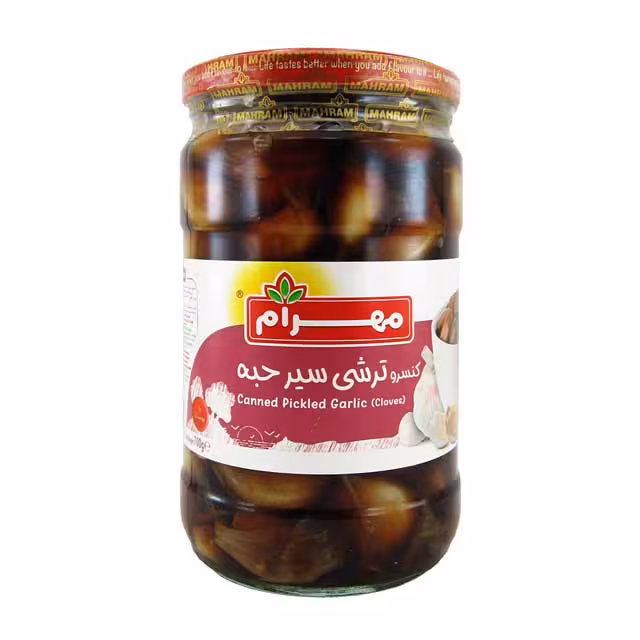 کنسرو ترشی سیر حبه مهرام 700 گرمی