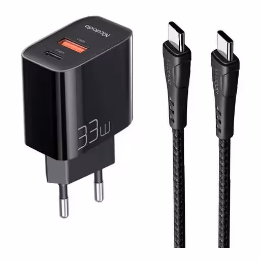 شارژر دیواری فست شارژ 2 پورت مک دودو CH-0922 به همراه کابل دو سر Type-C