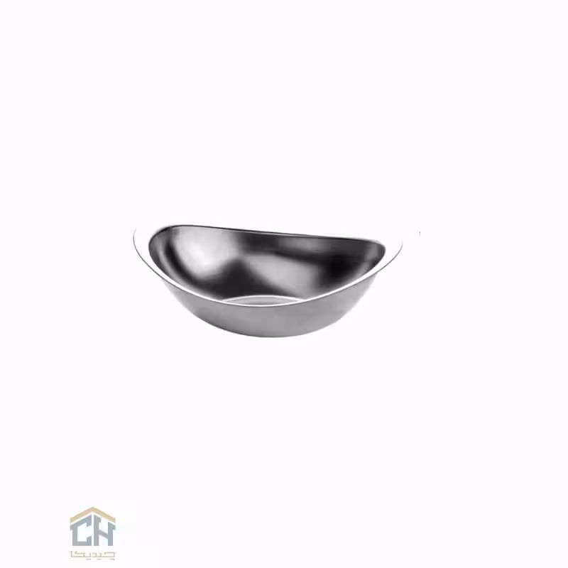 کاسه استیل نقره ای بیضی گلدکیش مدل 10997