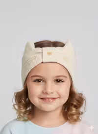 هدبند بافتنی دخترانه گربه ای