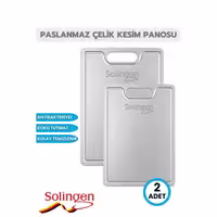 ست دو عددی تخته برش استیل ضدزنگ برند SolingenStore | سطح بهداشتی و مقاوم | مناسب برای آشپزی حرفه‌ای | طراحی مدرن و بادوام