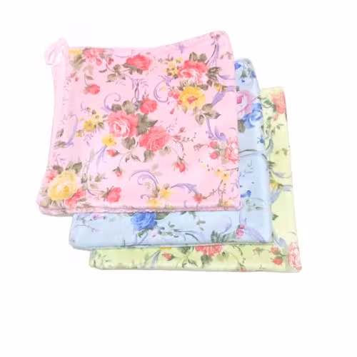 دستمال حوله ای گلدار سایز 30*30