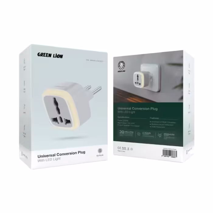 تبدیل برق تایمردار و چراغ دار گرین لاین مدل GNUSTMEUWH