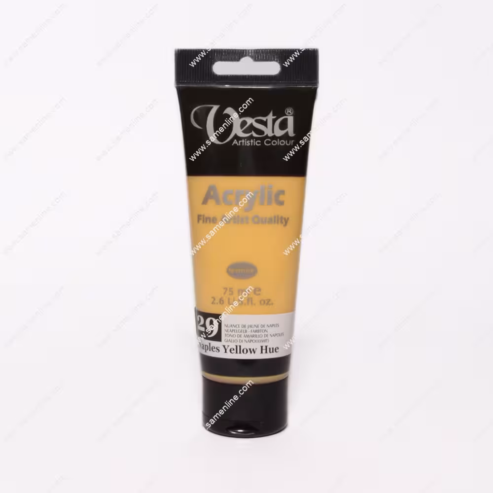 رنگ اکریلیک تک رنگ وستا 75 میلی لیتری کد Naples Yellow Hue 29