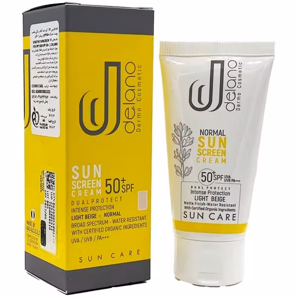 کرم ضد آفتاب رنگی دلانو فاقد چربی (اویل فری) مناسب پوست های چرب DELANO OIL FREE SPF 50 50 ML