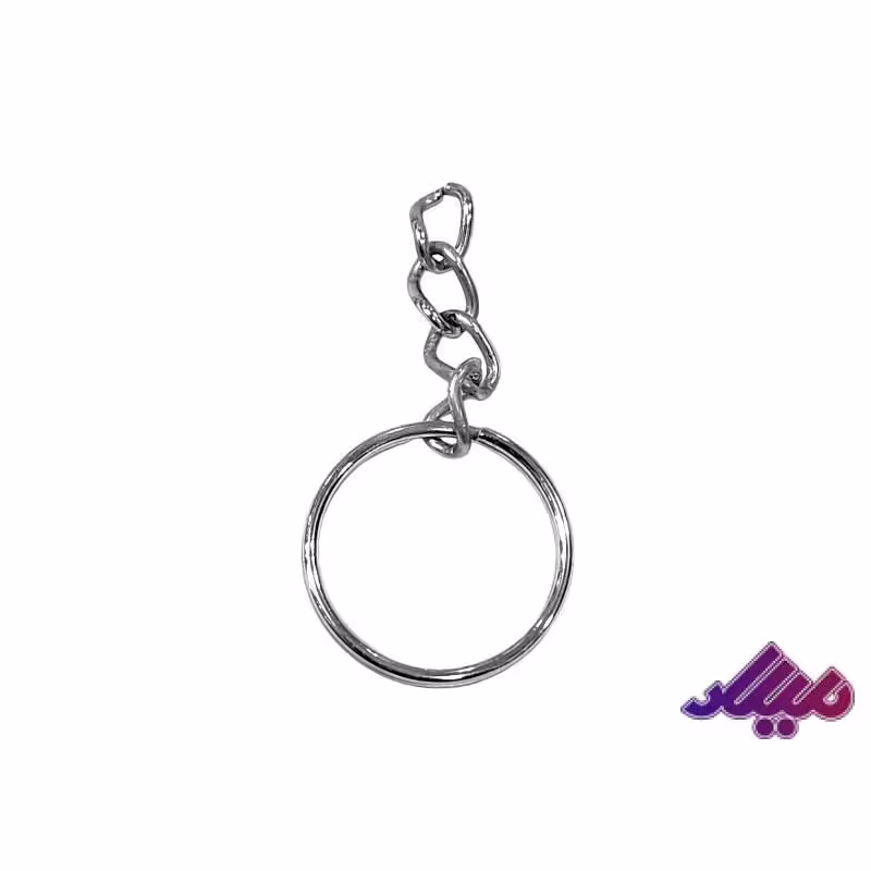 حلقه جاکلیدی نقره ای ساده