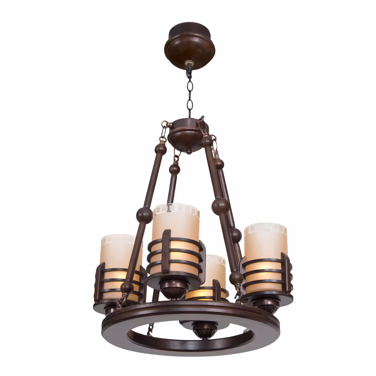 لوستر چوبی چلسی 4 شعله