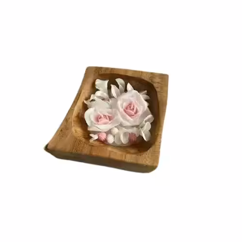 شمع دست‌ ساز دکوری طرح گل رز