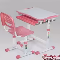 ست میز تحریر و صندلی مدل قابل تنظیم رنگ صورتی
