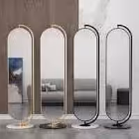 آینه پایه دار بزرگ نقره ای