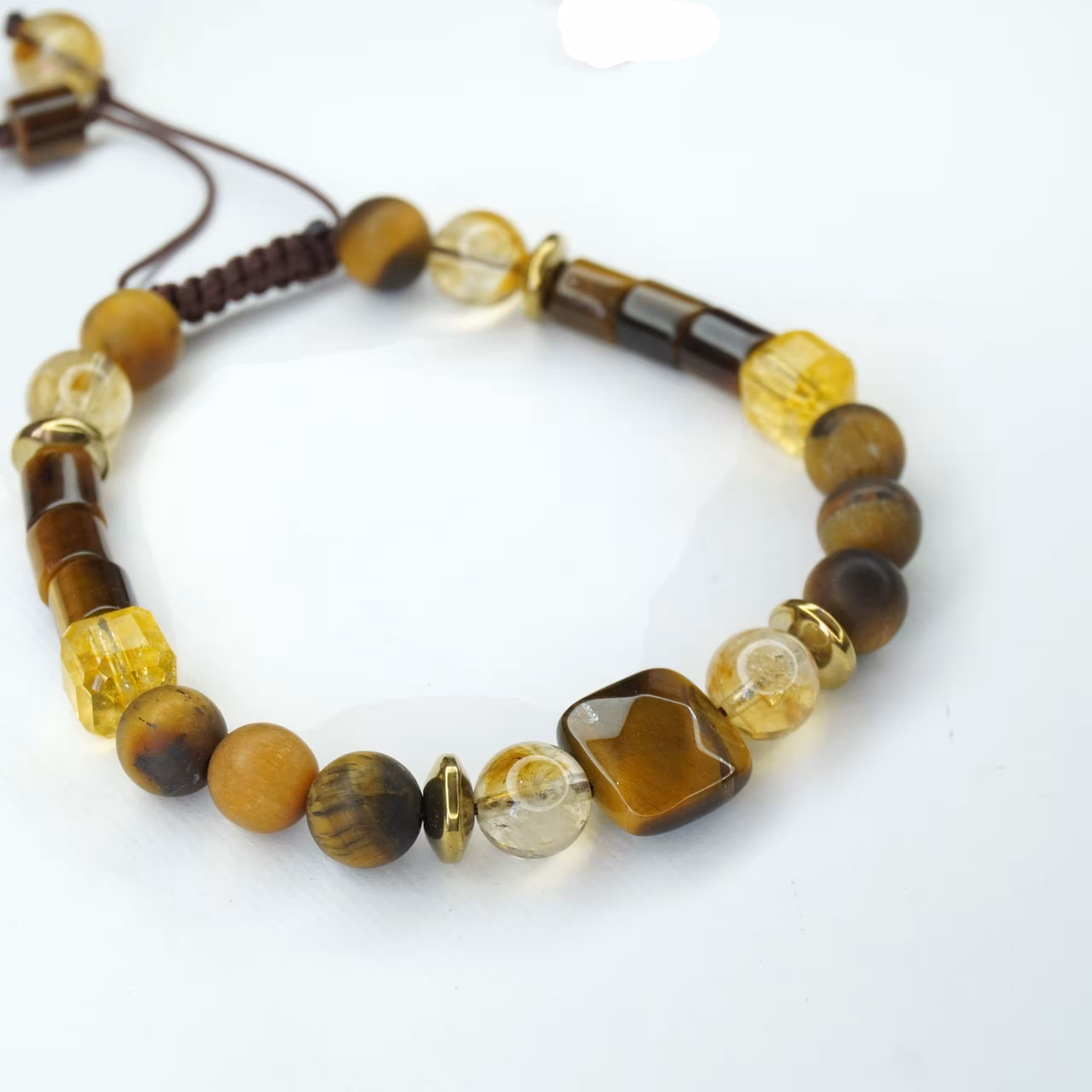 دستبند سنگ چشم ببر وسیترین کد 310172