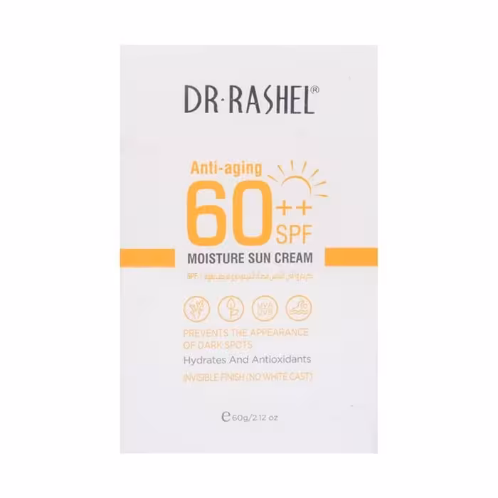 کرم ضد آفتاب و آبرسان دکتر راشل Dr Rashel مدل Anti-Aging تخم مرغی SPF 60 وزن 60 گرم