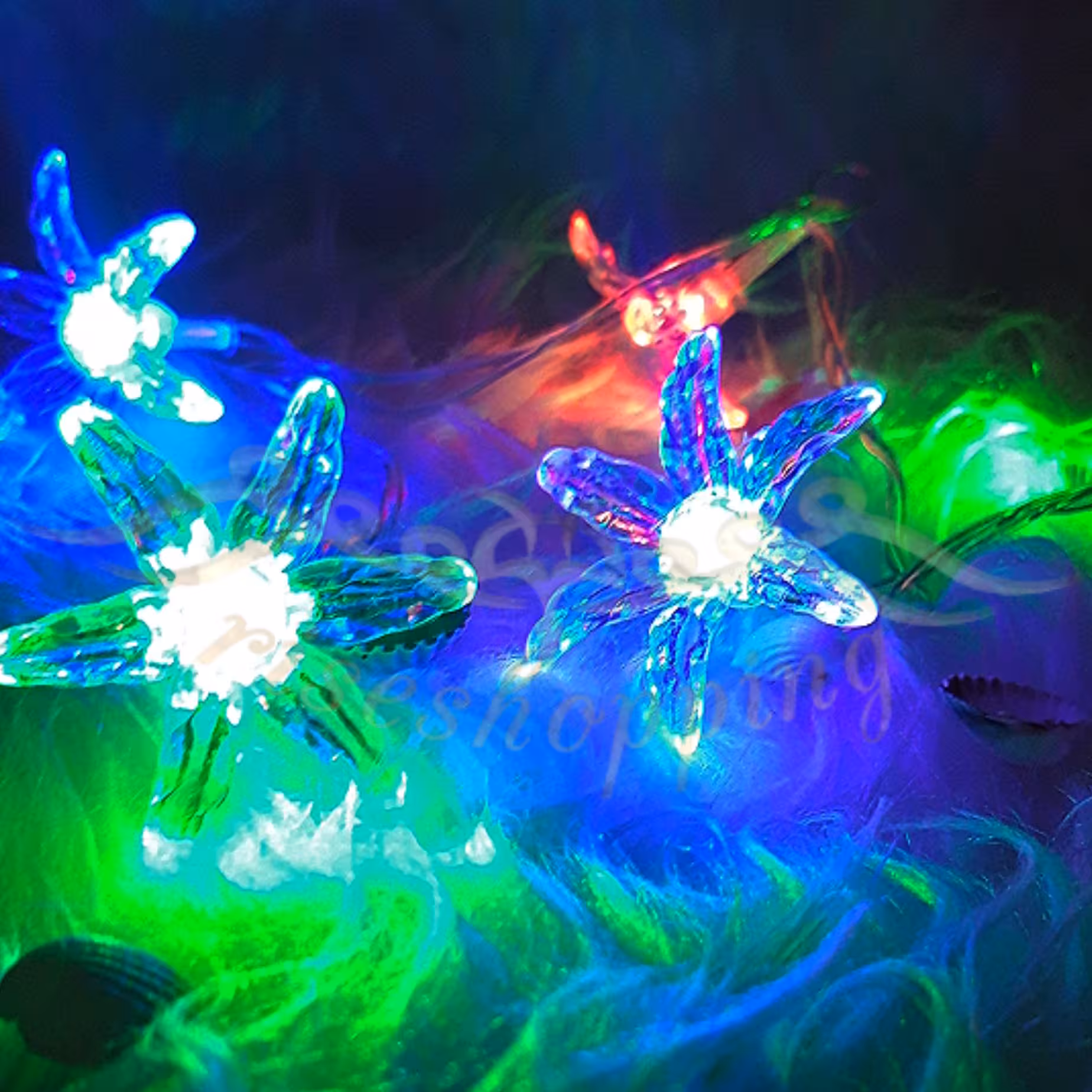 ریسه گل سوسن رنگی 4.5متری 20تایی رقص نوردار برقی