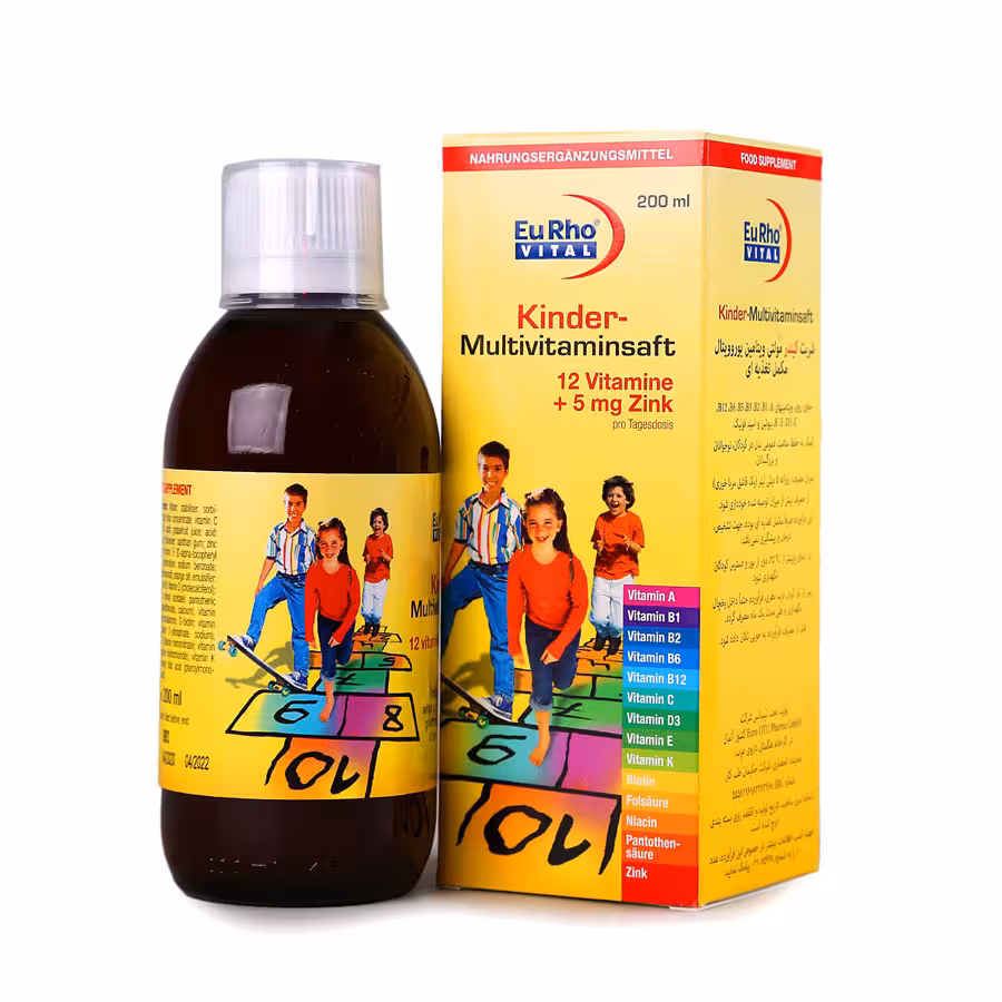 شربت کیندر مولتی ویتامین یوروویتال 200 میلی لیتر