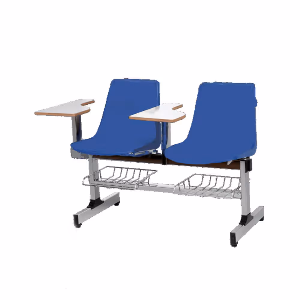 نیمکت  LX دو نفره با جاکتابی آموزشی  ( آبکاری ) بنیزان کد 408A